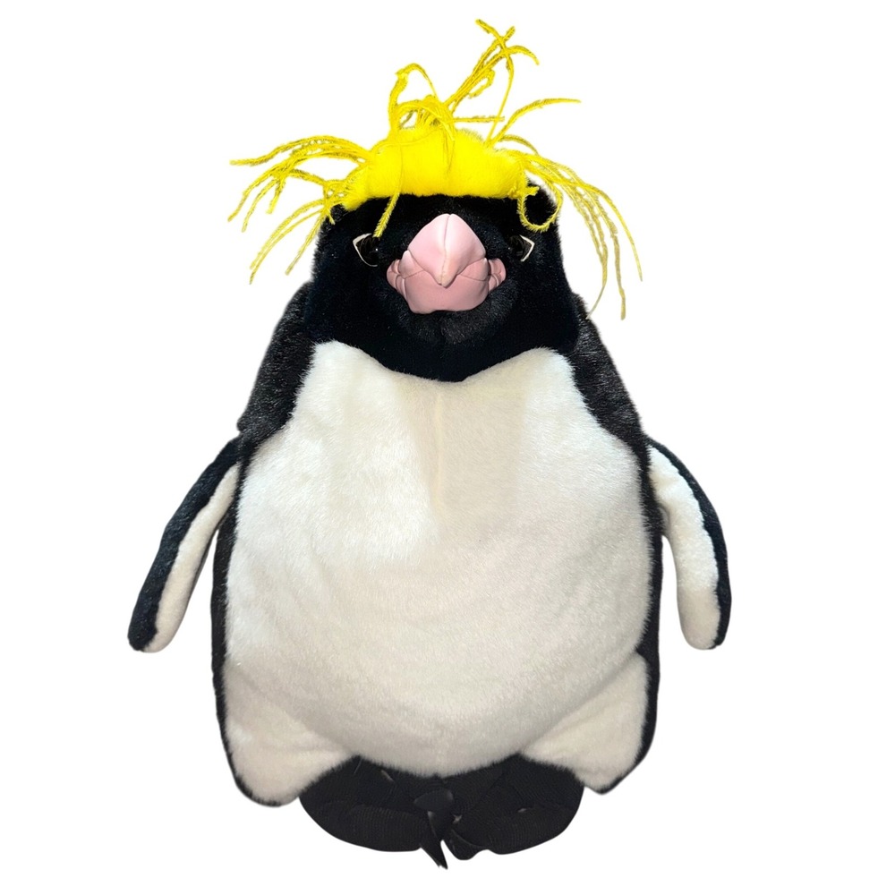 Vintage Discovery Channel Rockhopper / Macaroni Penguin Plush 1999 Large 15"